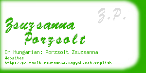 zsuzsanna porzsolt business card